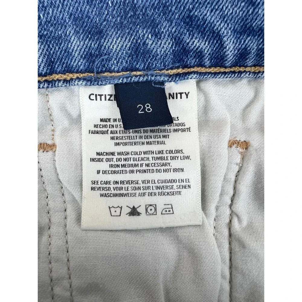 Citizens of Humanity Denim Shorts Womens 28 Blue Excellent Raw Hem Distressed